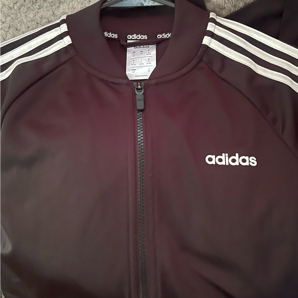 Adidas Women's Black Bomber Jacket with White Stripes - Picture 6 of 8